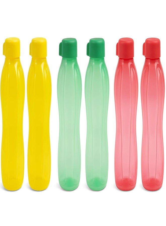 طقم زجاجات مياه بلاستيكية من تابروير، سعة 500 مل، 6 قطع، متعدد الألوان